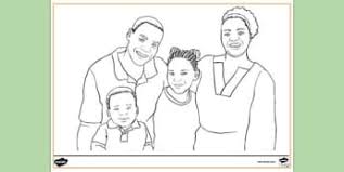 They depend on their parents; Free Colouring Page My Family Primary Colouring Sheets