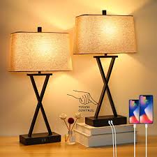 (0.0) stars out of 5 stars write a review. Set Of 2 Touch Control 3 Way Dimmable Table Lamp Modern Nightstand Lamp With 2 Usb Port Bedside Desk Lamp With Fabric Shade For Living Room Bedroom Hotel Cream Bulbs Included Pricepulse