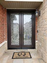 Double Door W Full Lite Fiberglass Door Wrought Iron Entry Doors Iron Entry Doors