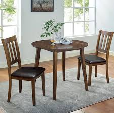 Wooden dining table + 6 chairs 3.5 cm thick table legs. Blackwood Round 3 Piece Dining Table Set