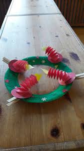 Adventskranz Aus Pappteller Mit Hexentreppen Kerzen Auf Klammern Adventsgestecke Basteln Adventskranz Basteln Adventskranz