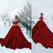 Dark Red Wedding Dresses 2019 Off Shoulder Lace Appliques Sweep Train Puffy Ball Gown Plus Size Formal Boho Bridal Gowns Red Prom Dresses Short Dresses From Yym Short Red Prom Dresses