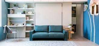 Divano anteriore, divano a penisola, libreria anteriore, scrivania anteriore, scrivania basculante, libreria, libreria a scomparsa, porta televisore lcd, pannello liscio prof.31, armadio Letto Matrimoniale A Scomparsa Con Divano E Libreria Penelope 2 Sofa Next Clei