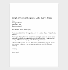 Immediate Letter Of Resignation Templates Samples Word Pdf
