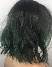 25 Balayage Hairstyles For Black Hair Green Hair Short Hair Balayage Dark Green Hair