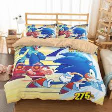 Esrb rating pending to everyone 10+. 3d Customize Sonic The Hedgehog Bedding Set Duvet Cover Set Bedroom Se Three Lemons Hometextile