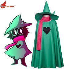 CostumeBuy Game Deltarune Ralsei Green Cloak Cosplay Costume With Hat Scarf  Halloween Carnival Party Adults Cape Outfits - AliExpress