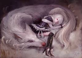 Red black white anime wolf anime wolf cartoon wolf. Hd Wallpaper Anime Anime Girls Short Hair White Hair Wolf Red Eyes Wallpaper Flare