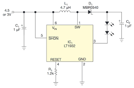 Reference designators in a circuit diagram. Led Flashlight Circuit Works At Voltages As Low As 0 5v Edn