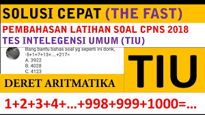 Pembahasan Latihan Soal Cpns 2018 Tiu Deret Aritmatika Qwerty