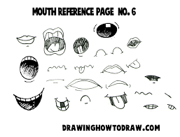 Model sheets for character designers. Drawing Cartoon Illustrated Mouths Lips Reference Sheets How To Draw Step By Step Drawing Tutorials