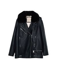 Oversized Faux Leather Jacket With Removable Faux Fur Collar Faux Leather Jackets Faux Fur Collar Clothes