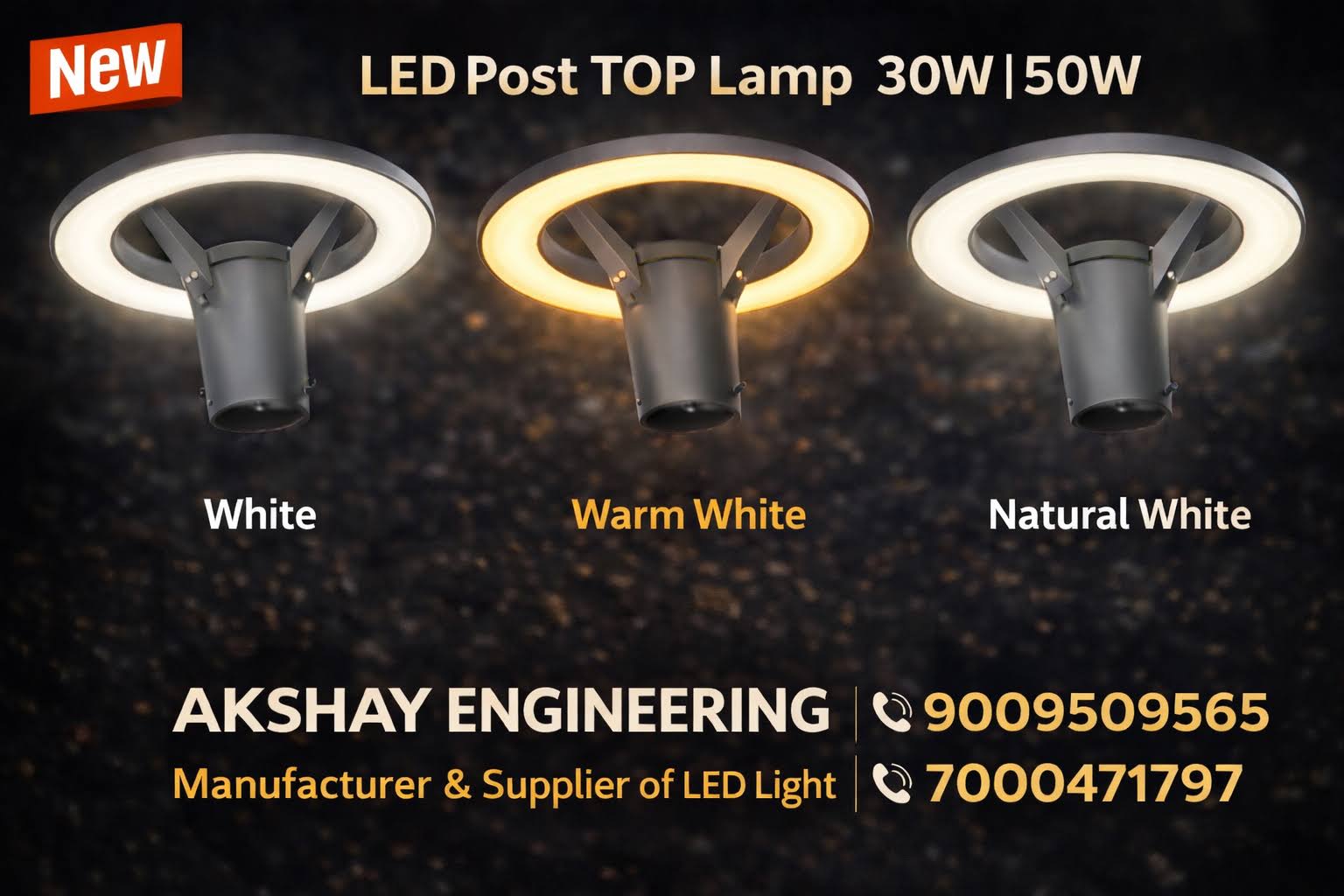 LED Ring Post Top Lamp 30W | 50W -LED Garden Pole Light product image