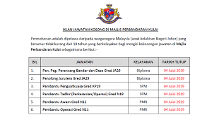 Membangunkan majlis perbandaran kulai sebagai pusat kegiatan ekonomi, sosial dan. Jawatan Kosong Di Majlis Perbandaran Kulai Kelayakan Pmr Spm Diploma Ejawatankini Com