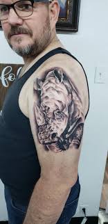Got my first tattoo today, and the experience i had was great. Rhinoceros By Noel Mendoza At The Brand Tattoo Studio In Lubbock Tx Tattoos
