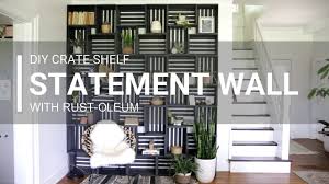 Diy Crate Shelf Statement Wall Youtube