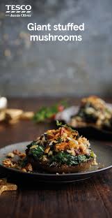 Jamie Oliver S Giant Stuffed Mushroom Vegaterian Recipes Stuffed Mushrooms Tesco Real Food