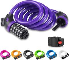 Opaza 5-siffrigt Cykellås med Kabel - Lila