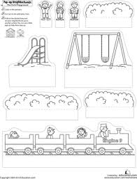Pop Up Neighborhoods The Park Playground Worksheet Education Com Park Playground Playground Pop Up Book