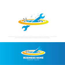 Logotipo De Reparacao De Piscina Vetor Premium