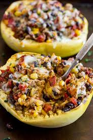 Southwest Taco Stuffed Spaghetti Squash Recipe Food Squash Recipes Spagetti Squash Recipes