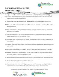 Test your showbiz knowledge with our free online or printable quiz Freshwater Quiz Questions National Geographic Society