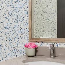 There are several tools and techniques to help. Powder Room Blue Paint Splatter Wallpaper Design Ideas