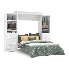 On the other hand, it does provide a full room of furniture in one unit which may save time in shopping for complimentary. Bestar Versatile Collection Murphy Bed With Open Storage Queen Bed White 40883 17 Rona