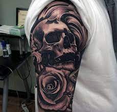 Tattoos for black men designs, ideas and meaning. 90 Black Ink Tattoo Designs For Men Dark Ink Ideas Half Sleeve Tattoo Black Ink Tattoos Skull Rose Tattoos