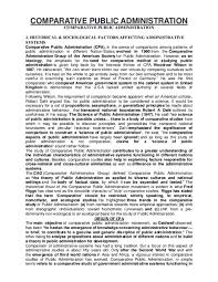 Doc Comparative Public Administration Comparative Public Administration Yusra Hassan Academia Edu