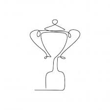 Drawing A Continuous Line Of Award Trophy For The Champions White Modern Golden Png And Vector With Transparent Background For Free Download Line Drawing Line Art Drawings Continuous Line Drawing