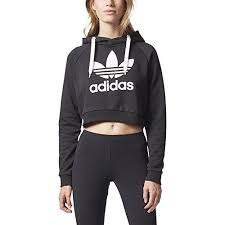 Adidas Black And White Women S Sweatshirt Adidas Originals Women S Originals Trefoil Cropped Hoodie Black White Mbest Offer Cloutclothes Com Clothes Accessories Hoodie Fashion Hoodies Womens Women Hoodies Sweatshirts