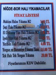 Nigde Bor Hali Yikamacilar Dernegi Tarafindan Onaylanmis Fiyat Nigde Hali Yikama Yasam Park Hali Koltuk Yikama Merkezi Nigde Bor Facebook