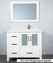 Most single sink vanities measure anywhere from 36 to 48 inches, and the extra width gives you a little more elbow room and storage space. 2012 Style 36 Inch Vanity With Sink Offset On Right Modernbathrooms Ca