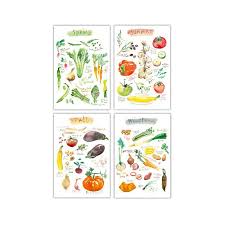 Aquarelle Legumes De Saison 4 Saisons Illustration Legume Etsy Art Print Set Colorful Kitchen Art Watercolor Paintings