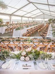 Rustic Coastal Beach Wedding Reception In Clear Marquee With Cross Back Chairs Laser Beach Wedding Reception Beach Wedding Decorations Reception Beach Wedding