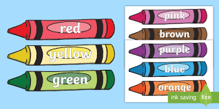 Free Colour Words On Crayons Crayon Colour Display