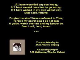 Elvis Presley An Evening Prayer Spiritual Songs Evening Prayer Elvis Presley