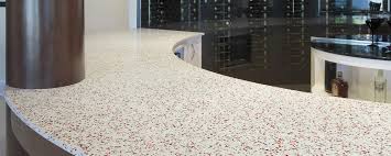 recycled glass surfaces and countertops