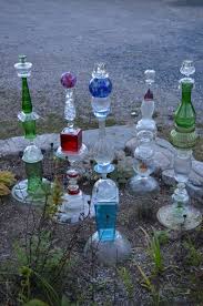 Macgirlver Garden Totems Recycled Glass Glass Garden Art Yard Art Glass Garden Flowers