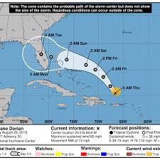 Hurricane Dorian Update Path Map As Florida State Of