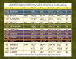 Liturgical and sanctoral catholic calendar. 2021 Liturgical Calendar Year B K 2021 Sola Publishing