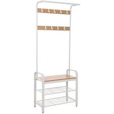 Vasagle Portemanteau Mat Portant Metallique Retro Etageres A Chaussures Pour L Entree Pateres Amovibles Et Mobiles 72 X 33 7 X 183cm Vintage Par Songmics Hsr40b Porte Manteaux Etagere Chaussures Vestiaire Metallique