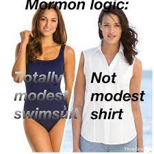 Modest is hottest! I never understood this as a Mormon. Why is one okay and  the other isn't? : r/exmormon