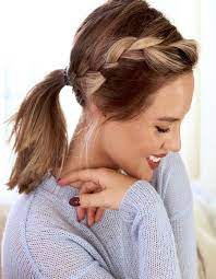 Side Braid With Ponytail Hairstyles Trends 2018 Fashionsfield Cute Hairstyles For Short Hair Medium Length Hair Styles Short Hair Styles Easy