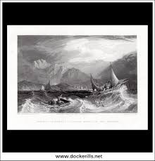 Bombay Harbour, Fishing Boats In The Monsoon, India. Antique Print, St – Dockerills
