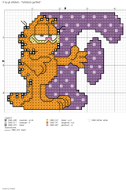 9 stitches this pdf pattern includes: Alfabeto Garfield F Cross Stitch Patterns Cross Stitch Embroidery Cross Stitch Alphabet
