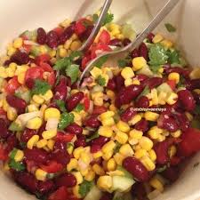 Salade De Mais Et Haricots Rouges A La Mexicaine Recette Salade Mexicaine Haricot Rouge Recette Salade
