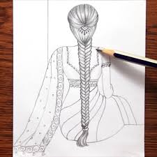 Draw your favourite sketches, paintings, drawings online for free. Pencil Putul How To Draw A Beautiful Traditional Girl Indian Girl Drawing Girl Drawing Facebook