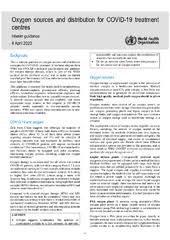 Oxygen Sources And Distribution For Covid 19 Treatment Centres Interim Guidance 4 April 2020